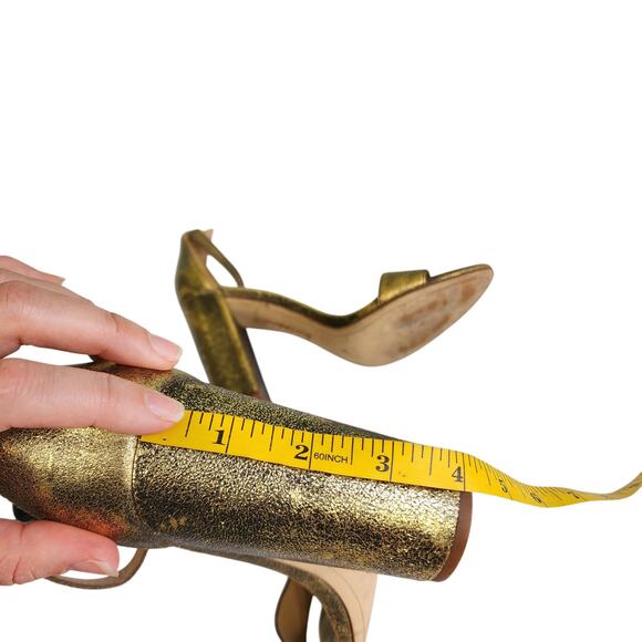 Sam Edelman Womens Yaro Heeled Sandals Size 8.5 Pure Gold Brushed Suede Open Toe - Picture 12 of 12